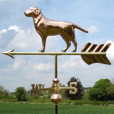 Copper labrador weathervane